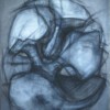 Zypressenzapfen, Kohle und Farbe auf Papier, 120 x 100 cm