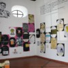 Ecke West-Nordwand: Zeichnung, Textbild, Text-Bildkombination, Bodenarbeit Spammuseum, Poster Chatbook